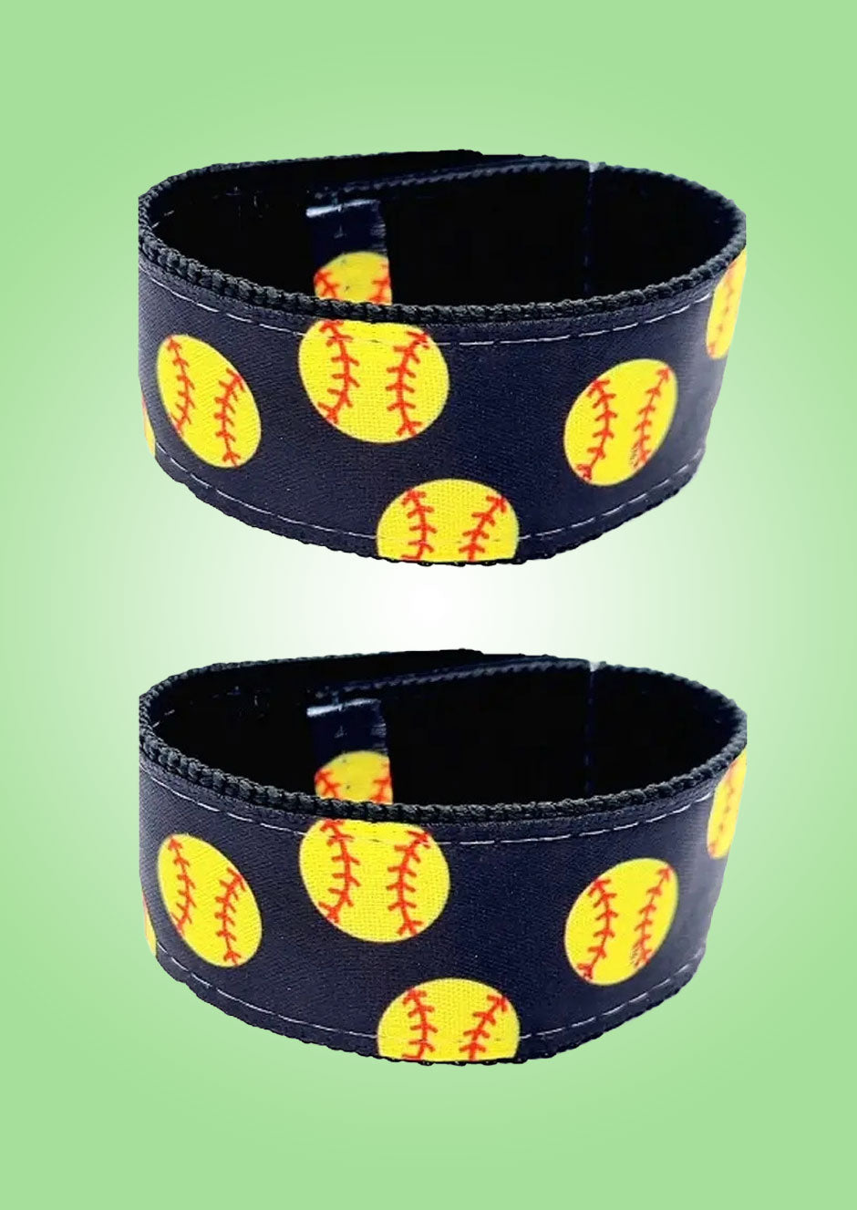 Softball Sleeve Scrunchies - Black (Pair)