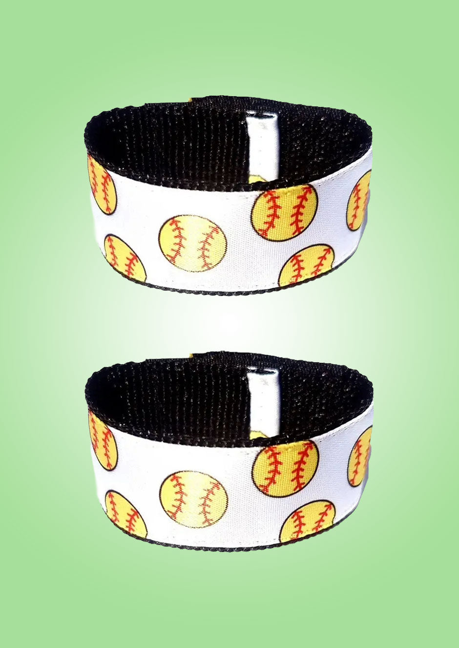 Softball Sleeve Scrunchies - White (Pair)