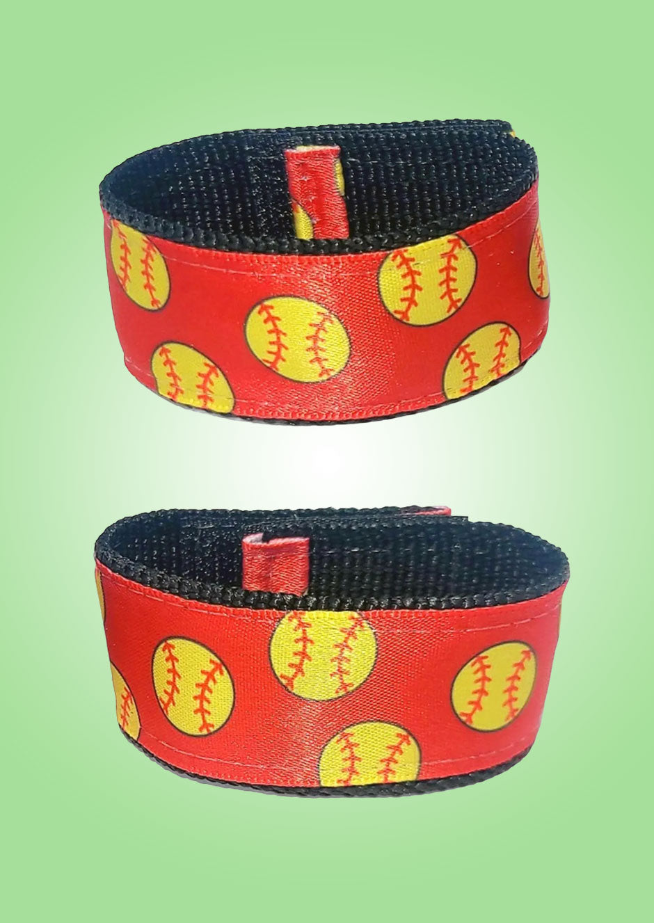 Softball Sleeve Scrunchies - Red (Pair)