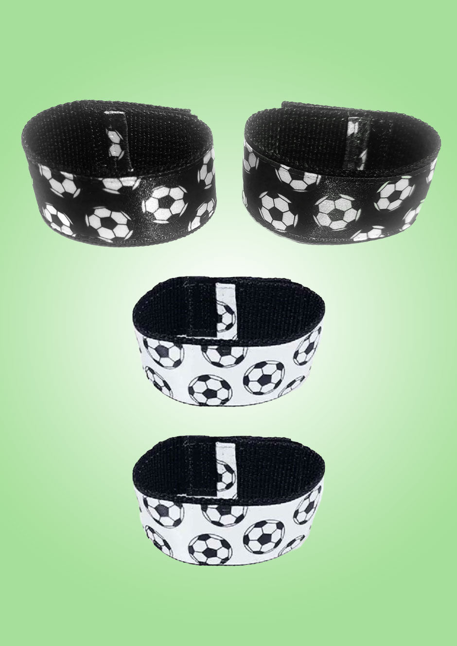 Soccer Sleeve Scrunchies (2 Pairs/4 Pieces) – Black and White