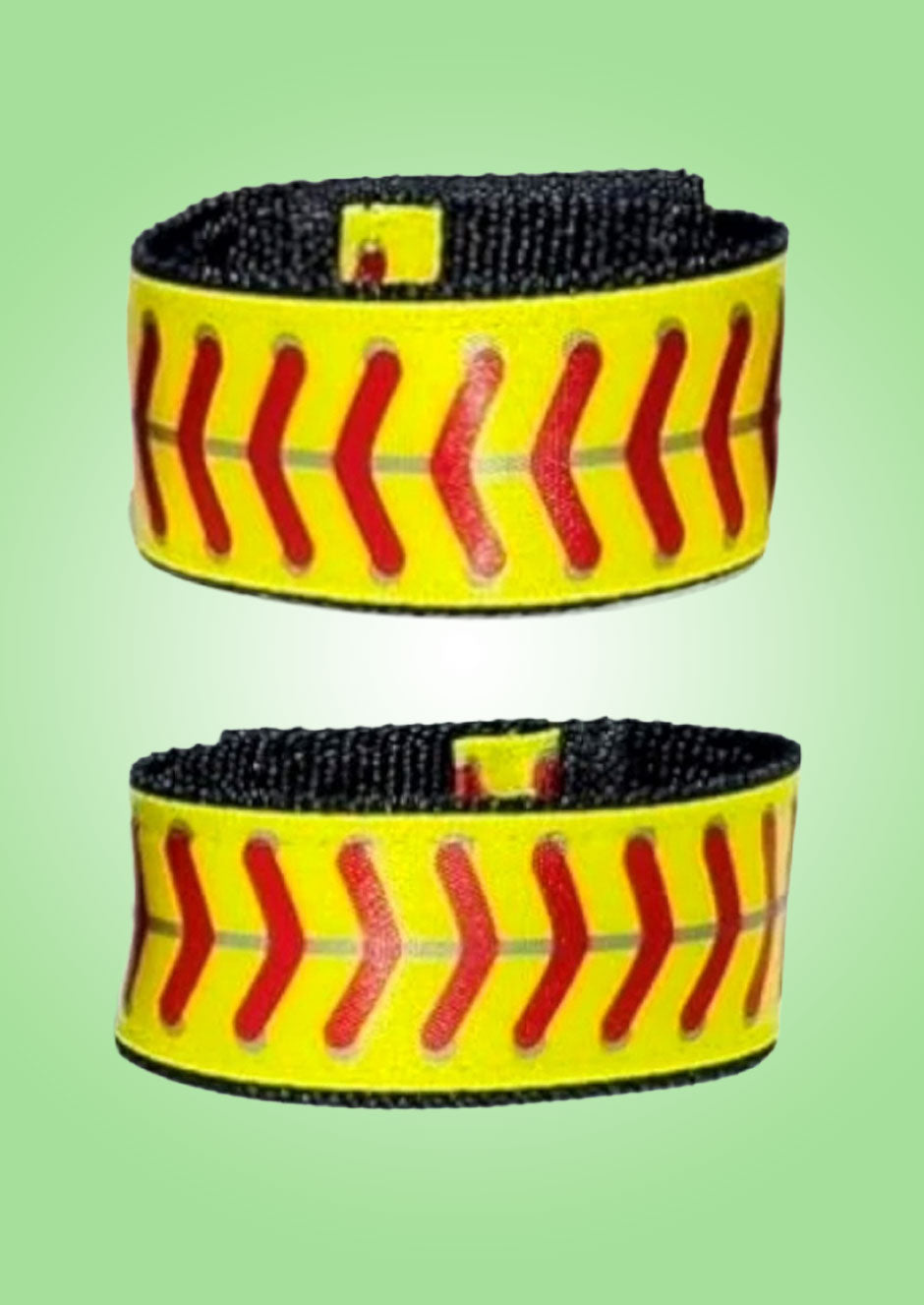 Softball Yellow Red Stitching (Pair)